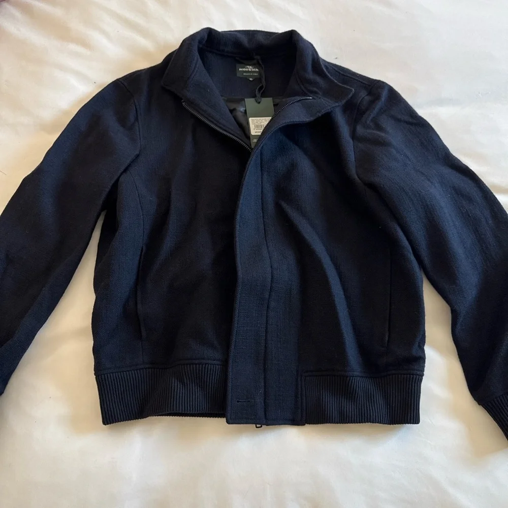 Rodd & Gunn Navy Wallingford Collar Bomber Jacket - Picture 4 of 12